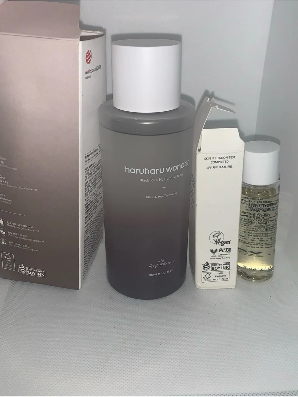 haruharu wonder Black Rice Hyaluronic Toner & Cleansing Oil NIB